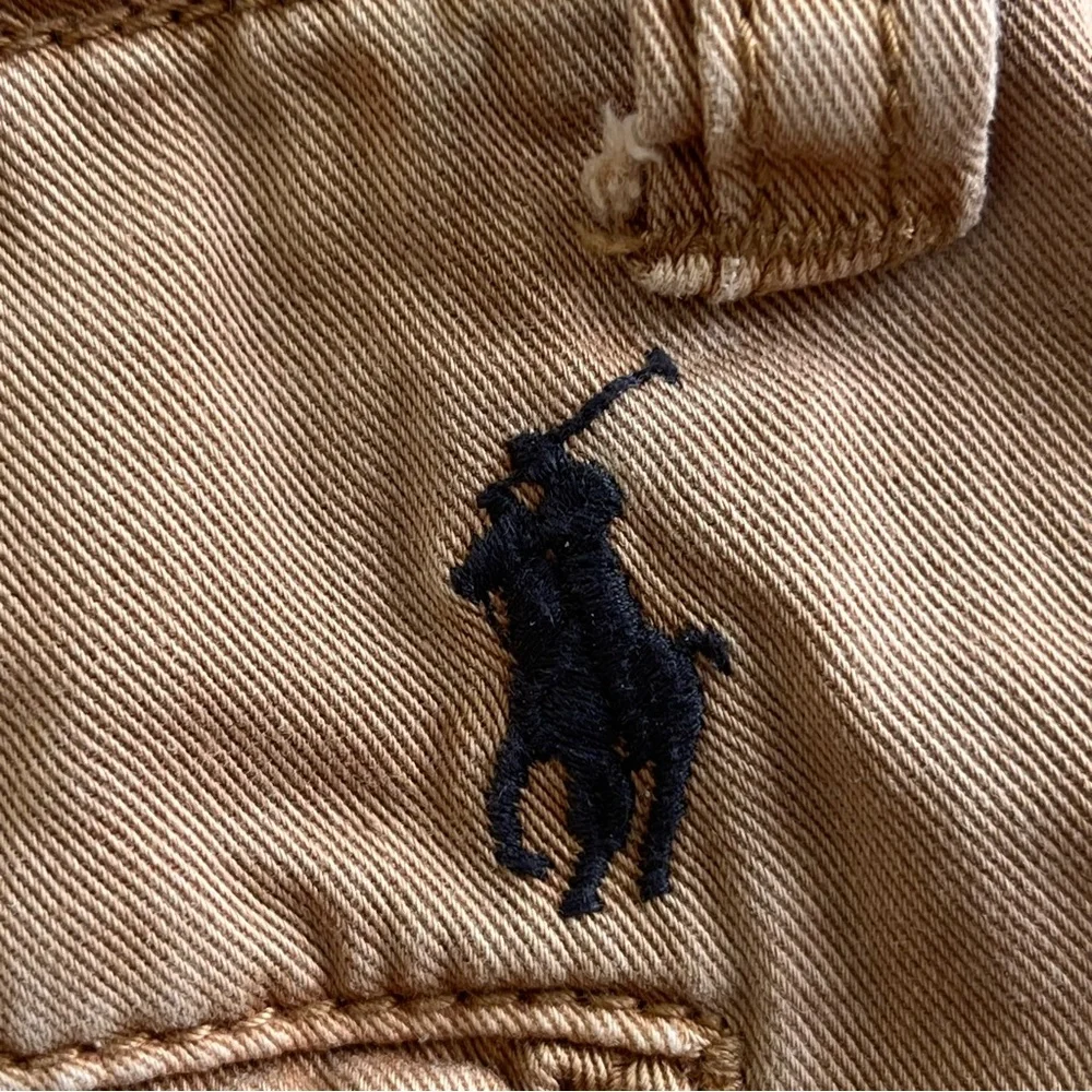 Vintage Polo By Ralph Lauren Shorts Mens 32x10 Khaki‎ Cargo Flat Front Cotton